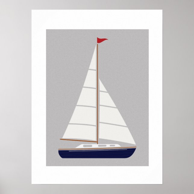 Druckkunst für Segelboote Poster (Vorne)