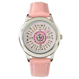 Druckkunst mit Blumen von S. Frigui vom Original Armbanduhr