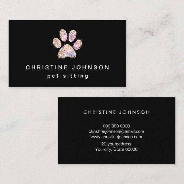 Drucklogo für Glitzer Visitenkarte (Vorne/Hinten)