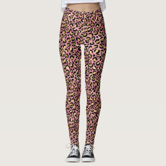 Druckmuster aus rosa und goldenem Leopard Leggings
