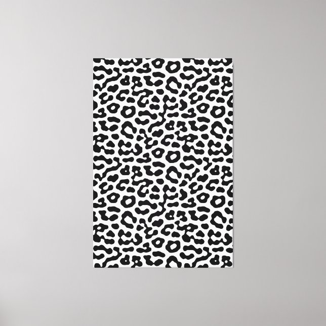 Druckmuster aus schwarzem und weißem Leopard Leinwanddruck (Vorderseite)