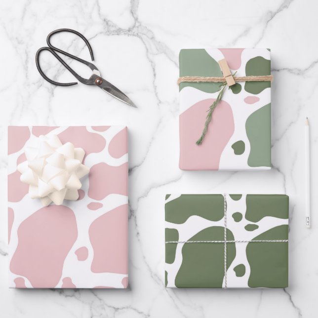 Druckmuster für die Wiedergabe von rosa und schwar Geschenkpapier Set (Vorderseite)