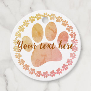 Druckmuster für gestörte Paw- und Round-Frame-Hund Geschenkanhänger