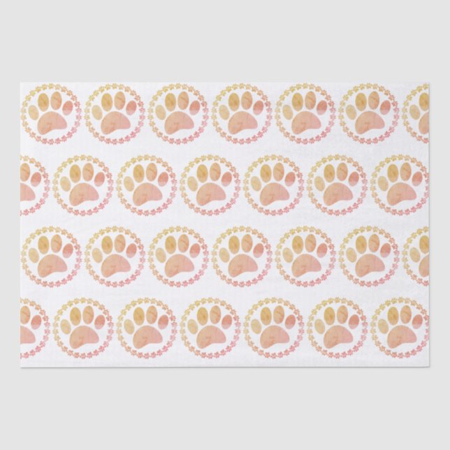 Druckmuster für gestörte Paw- und Round-Frame-Hund Seidenpapier (Vorderseite)