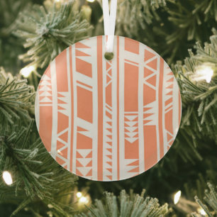 Druckmuster für Pfirsich und weiße Stämme Ornament Aus Glas