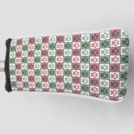 Druckmuster für rote und grüne, karierte Hunde Golf Headcover
