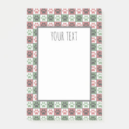 Druckmuster für rote und grüne, karierte Hunde Post-it Klebezettel