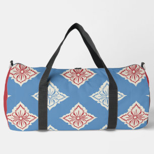 Druckmuster für traditionelle Blumenblöcke Duffle Bag