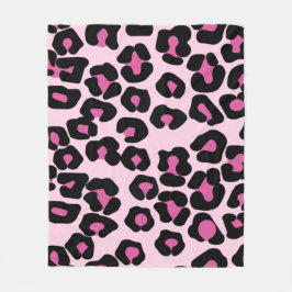 Druckmuster in Rosa und Schwarz-Leopard Fleecedecke