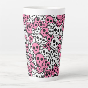 Druckmuster mit rosa gotischem Totenkopf Milchtasse