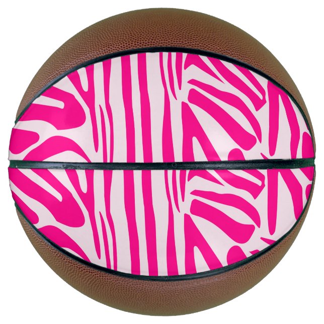 Druckmuster mit rosa Zebrastreifen Basketball (Vorderseite)