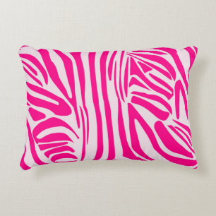 Druckmuster mit rosa Zebrastreifen Dekokissen