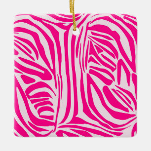 Druckmuster mit rosa Zebrastreifen Keramikornament