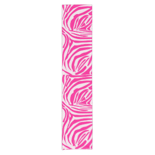 Druckmuster mit rosa Zebrastreifen Kurzer Tischläufer