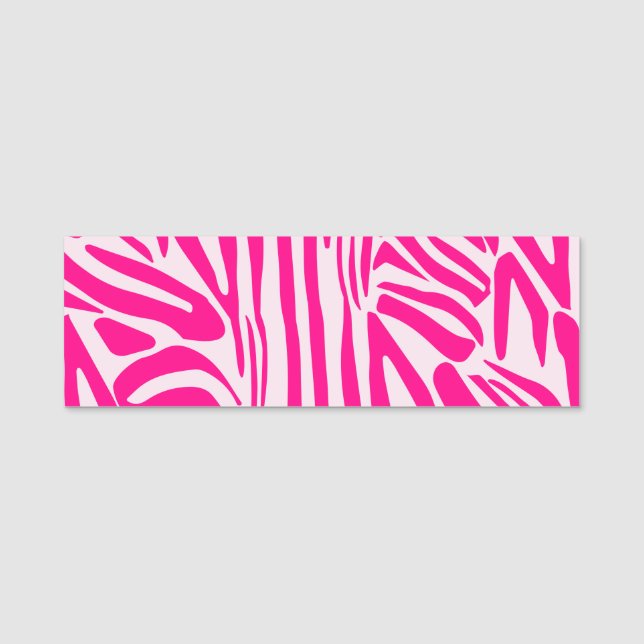 Druckmuster mit rosa Zebrastreifen Namensschild (Vorderseite)