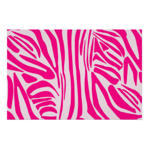 Druckmuster mit rosa Zebrastreifen Poster