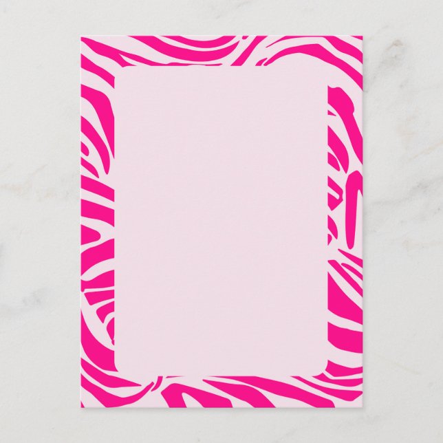 Druckmuster mit rosa Zebrastreifen Postkarte (Vorderseite)