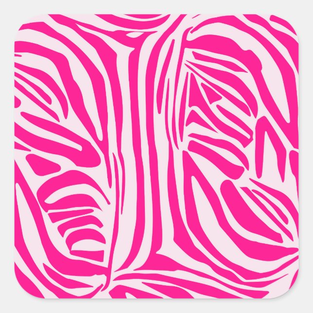 Druckmuster mit rosa Zebrastreifen Quadratischer Aufkleber (Vorderseite)