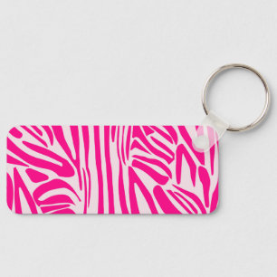 Druckmuster mit rosa Zebrastreifen Schlüsselanhänger
