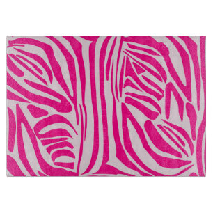 Druckmuster mit rosa Zebrastreifen Schneidebrett