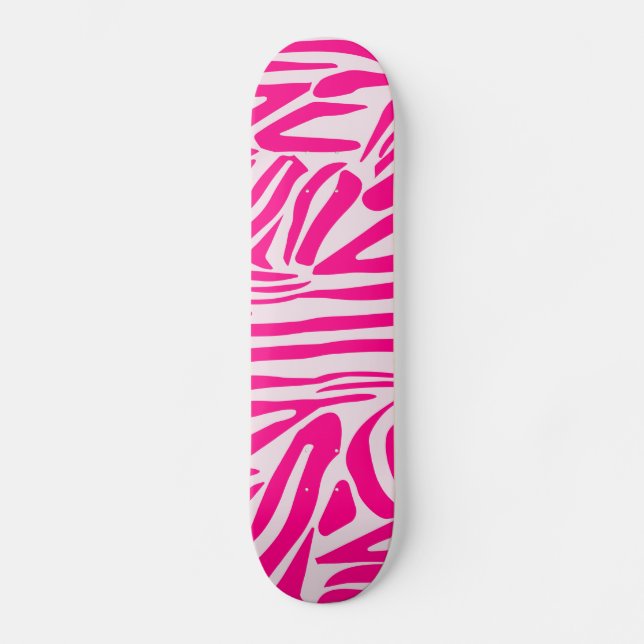 Druckmuster mit rosa Zebrastreifen Skateboard (Vorderseite)