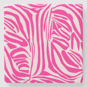 Druckmuster mit rosa Zebrastreifen Steinuntersetzer