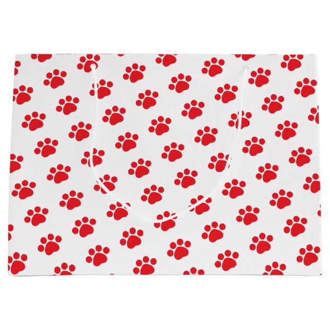 Druckmuster mit roter Farbe Große Geschenktüte (Vorderseite)