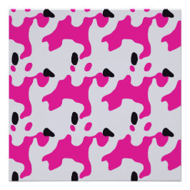 Druckmuster Rosa und Schwarz Kuh Poster