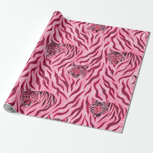 Druckmuster Rosa und Schwarz Tiger Geschenkpapier