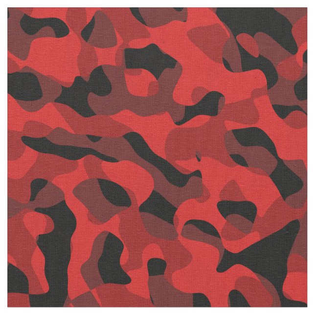 Druckmuster Rot und Schwarz Stoff (Nahaufnahme)