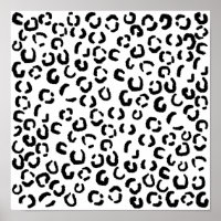 Druckmuster Schwarz/Weiß Leopard.