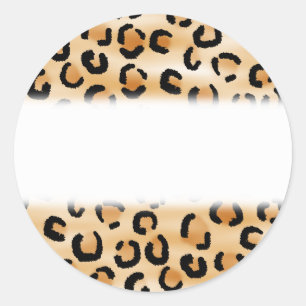 Druckmuster Tan, Schwarz und Braun Leopard. Runder Aufkleber