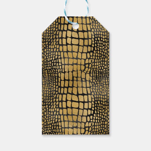 DRUCKPATTER FÜR SCHWARZE UND GOLD ALLIGATOR GESCHENKANHÄNGER (Vorderseite)