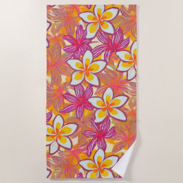Druckplumeria-Muster Strandtuch