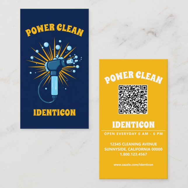 Druckreiniger mit QR-Code Visitenkarte (Vorne/Hinten)