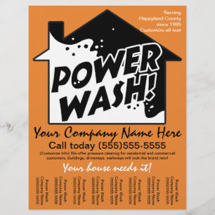 Druckreinigung Power Wash Marketing Werbung Flyer
