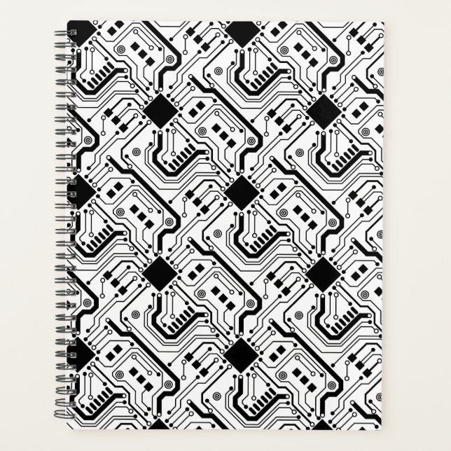 Druckschalttafel - Schwarz auf Weiß Planer (Vorderseite)