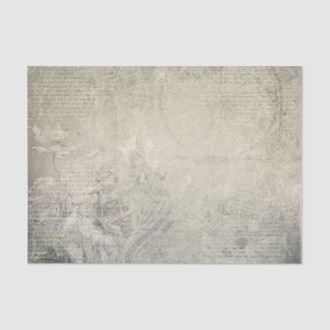 Druckseite mit beeindruckenden weißen Blume Seidenpapier (Vorderseite)