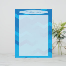 Druckskala für blaues Zickzack Papier Briefbogen