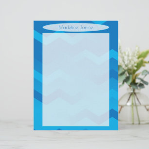 Druckskala für blaues Zickzack Papier Briefbogen