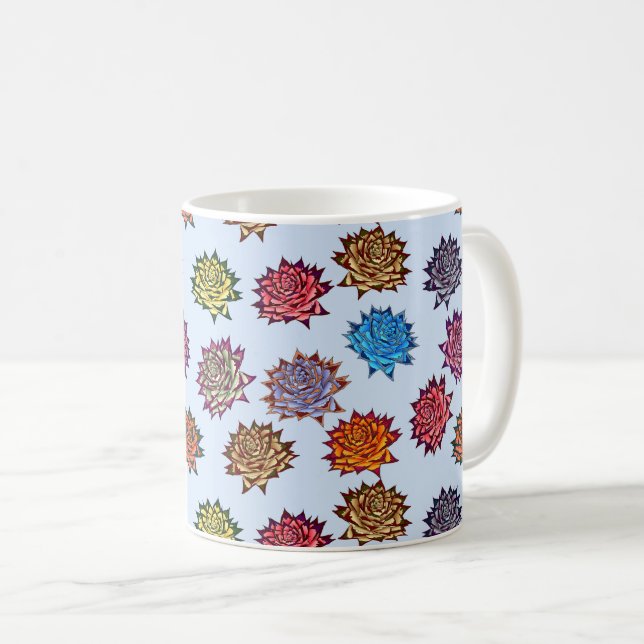Druckspikes Rose, modernes Blumenmuster Kaffeetasse (VorderseiteRechts)