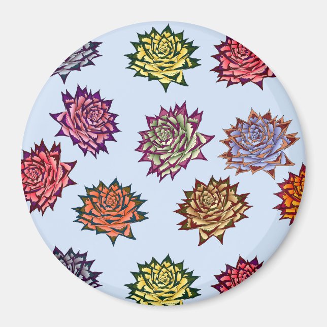 Druckspikes Rose, modernes Blumenmuster Magnet (Vorne)