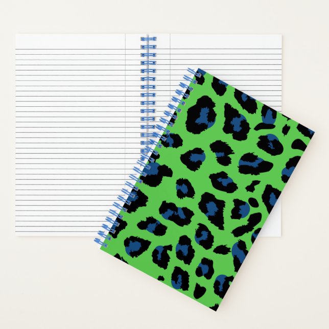 Druckspirale aus Grün und Blauleopard Notizbuch (Innen)