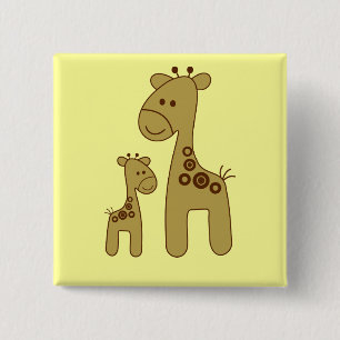 Drucktaste für Cartoon Giraffe Button