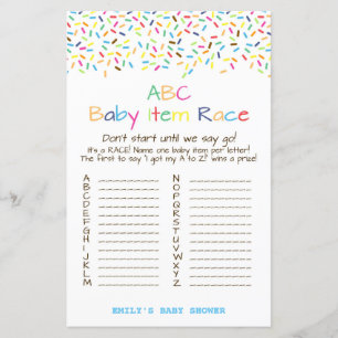 DRUCKTE Eiscreme Sprinkle Baby Showspiel