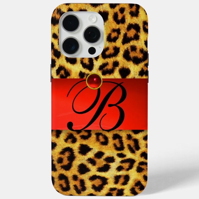 DRUCKTE LEOPARFUR RED RUBY GEMSTONE MONOGRAM, TITLE_SEO2 (Rückseite)