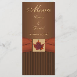 DRUCKTE RIBBON Herbstleaf-Hochzeitkarte Menükarte