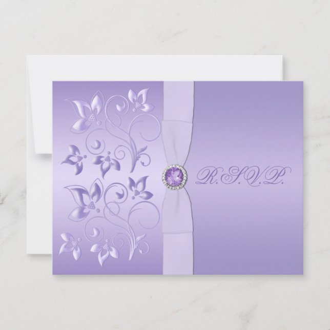 DRUCKTE RIBBON Lavendel Flatorschmuck RSVP-Karte RSVP Karte (Vorderseite)