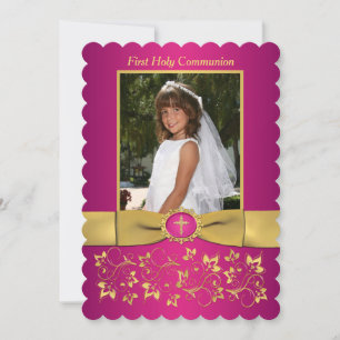 DRUCKTE RIBBON Scallop Espery Kommuny Foto Einladung