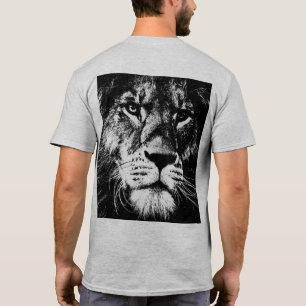 Druckvorlage Rückseite Pop Art Löwengesicht Herren T-Shirt